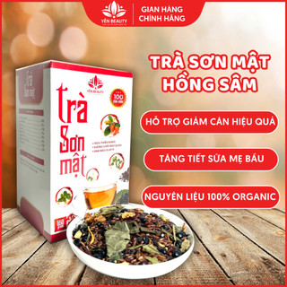 Trà sơn mật hồng sâm YẾN BEAUTY giúp ngủ sâu an thần hộp 700g, Trà thảo mộc giải độc gan thanh lọc cơ thể