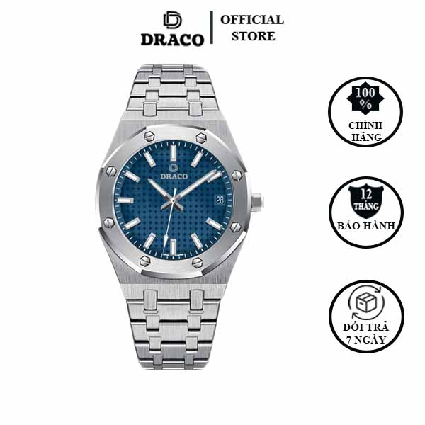 Đồng hồ nam Draco D22-DR04 “Revolution Watch” xanh kết hợp chất liệu kim loại màu bạc - thời trang nam thể thao