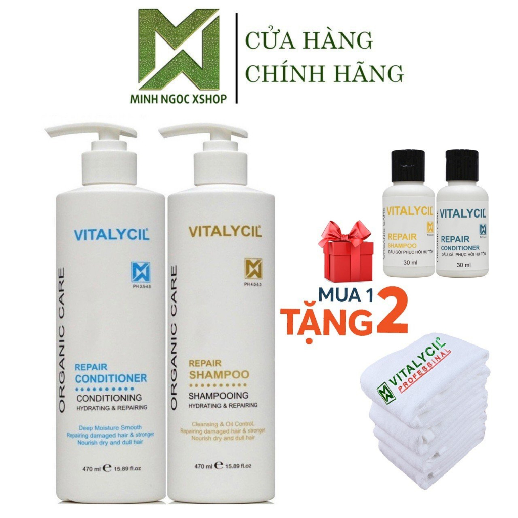 Dầu gội xả phục hồi hương nước hoa cho mọi loại tóc Vitalycil Repair 470ML chính hãng