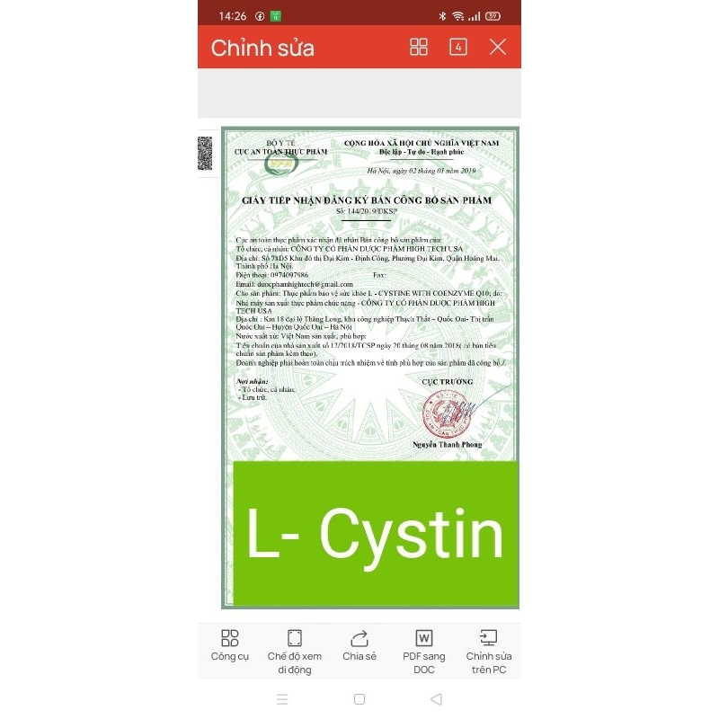 L-Cystine USA Pharma hộp 60 viên - Sản phẩm giúp đẹp da, đẹp tóc, giảm rụng tóc