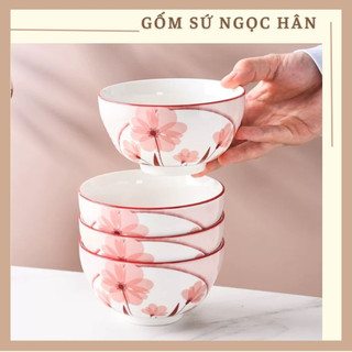 Bát sứ ăn cơm, bát ăn chè họa tiết dễ thương, chén sứ tráng men bóng cao cấp