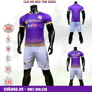 Áo bóng đá clb hà nội tím v.lea.gue 24 - bộ quần áo bóng đá clb hà nội tím thun lạnh 24 #cokana