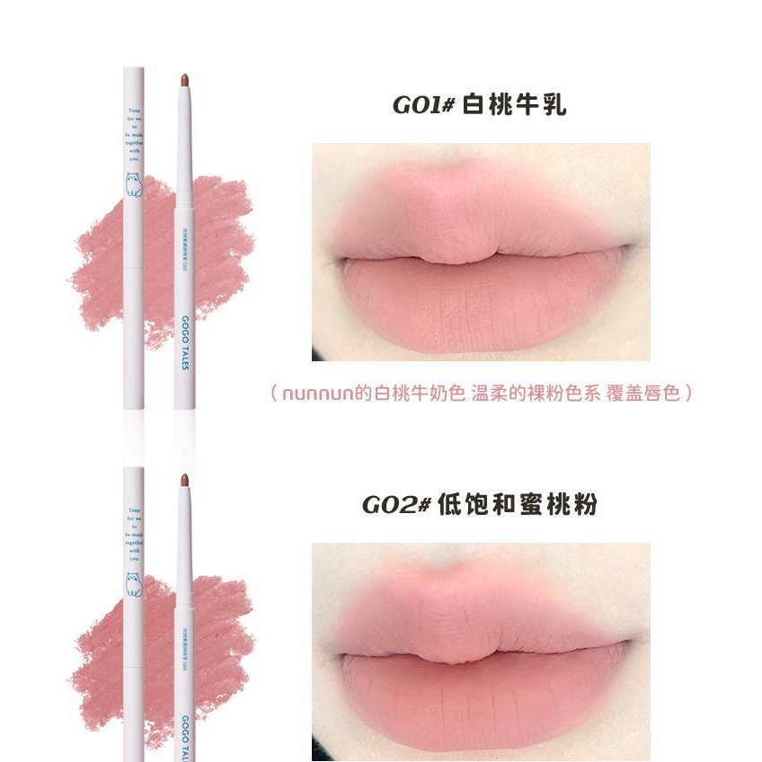 Chì Kẻ Viền Môi GOGO TALES Tự Nhiên 3D Hack Môi Lâu Trôi Velvet Fog Lipliner GT531 KUROMI