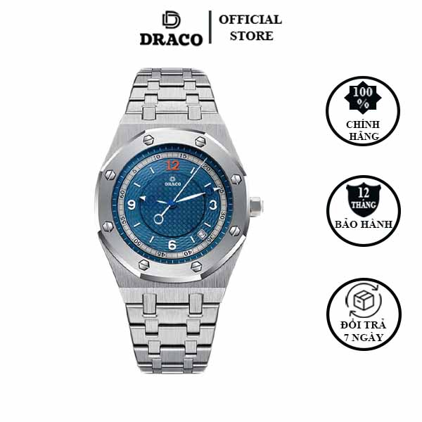 Đồng hồ nam Draco D22-DR05 “Wellerman” xanh kết hợp chất liệu kim loại màu bạc - thời trang nam thể thao