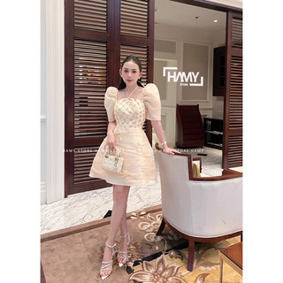 Đầm Đính Đá Xếp Lưới