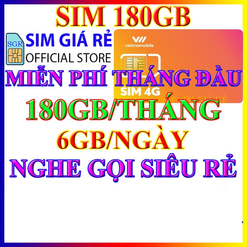 Sim 4G Vietnammobile 150gb/tháng + 60k trong tài khoản.