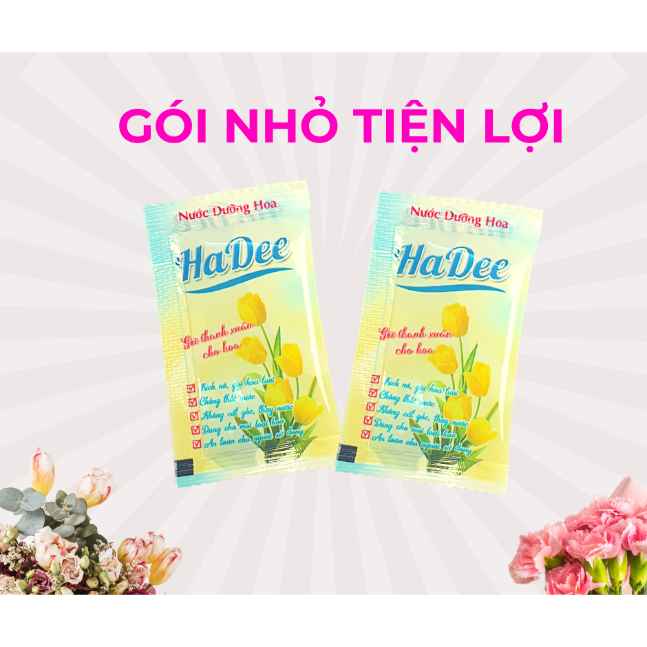 Gói thuốc dưỡng hoa tươi lâu HADEE - Dạng nước, chuyên dụng cho shop hoa và cắm hoa tại nhà
