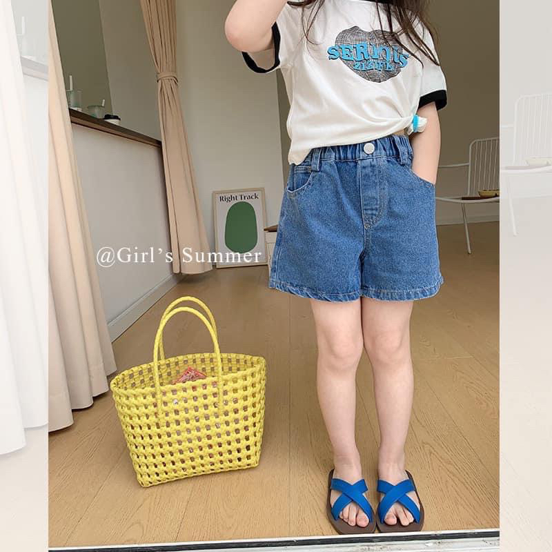 Quần đùi Jean ambb siêu đẹp, quần đùi Jean bé gái hãng Ambb