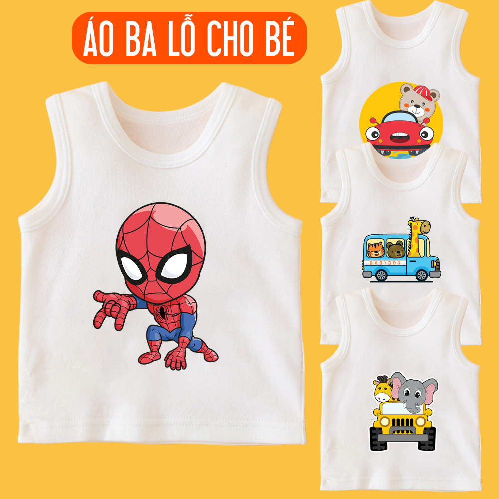 Áo Thun Bé Trai Bé Gái Ba Lỗ Chất Cotton Thoáng Mát Thấm Hút Mồ Hôi Tốt Hình Nghiêng- BabyBoo - PiBo Store