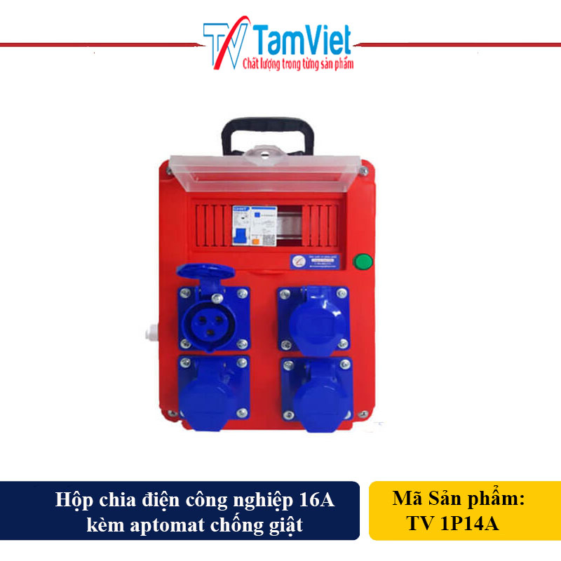 Hộp chia điện công nghiệp 16A kèm aptomat chống giật
