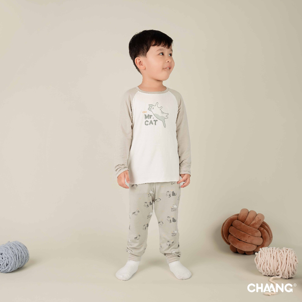 [CHAANG] Bộ raglan dài tay Mèo Chaang