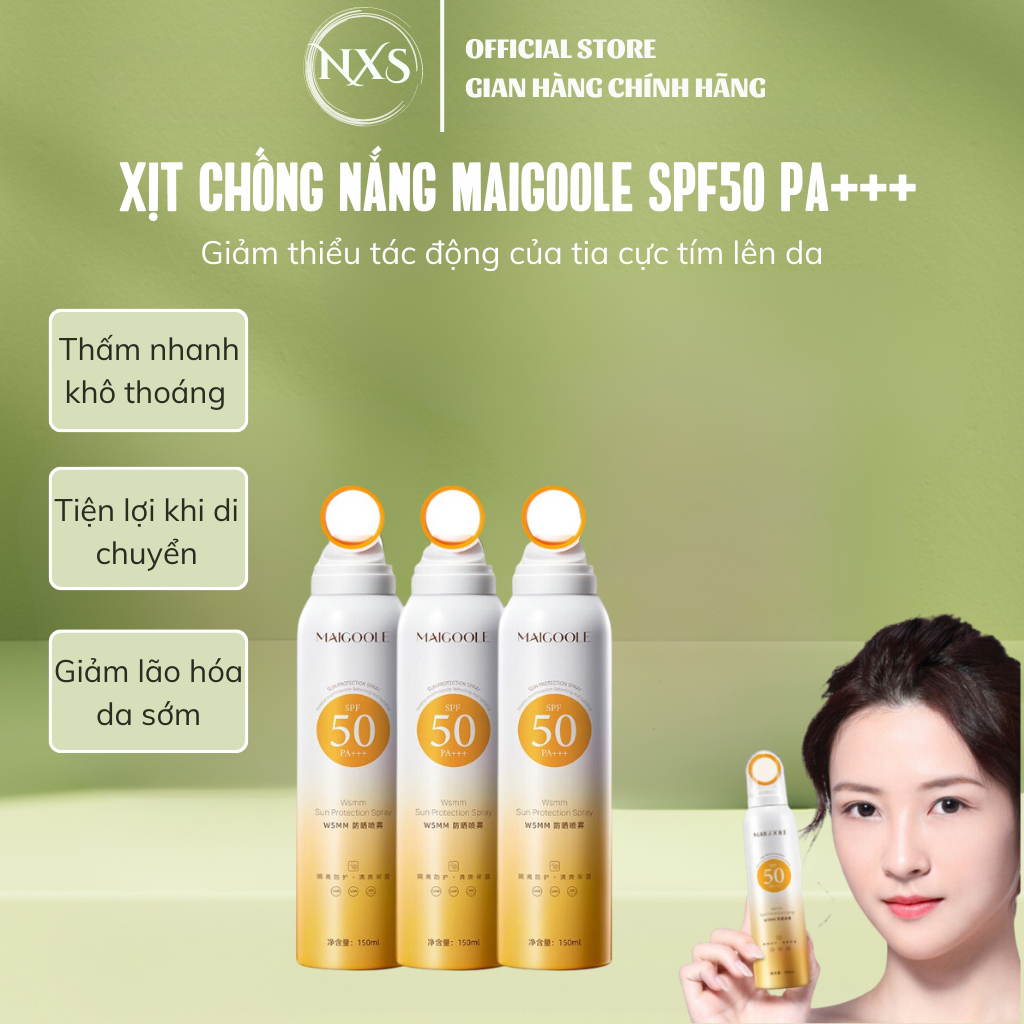 Xịt chống nắng MAIGOOLE SPF50 PA+++