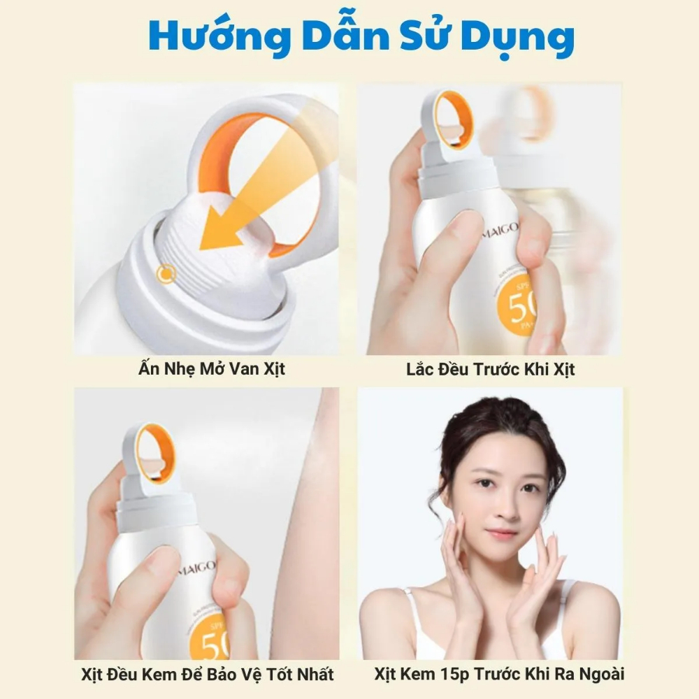 Xịt chống nắng MAIGOOLE SPF50 PA+++
