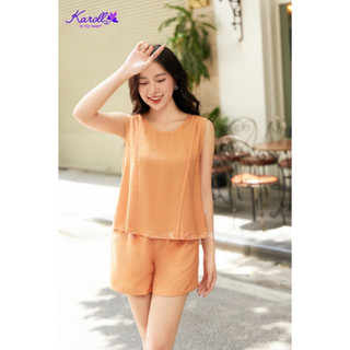 Bộ thô đũi karoll quần đùi áo sát nách nh23.027
