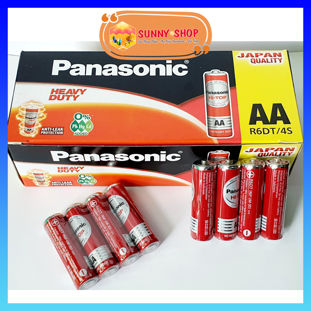 Pin Panasonic AA cacbon đỏ R6DT/4S ( Vỉ 4 viên )