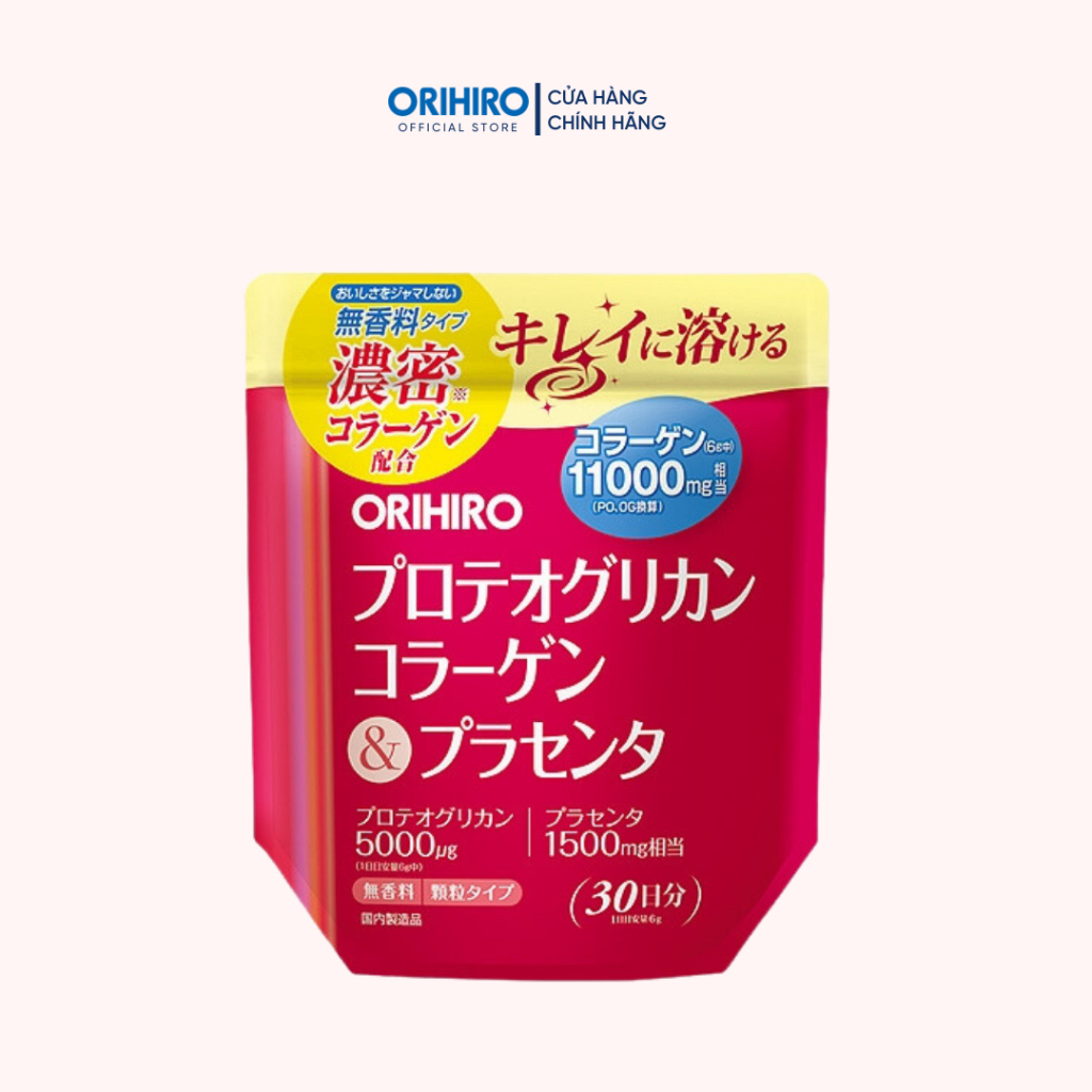 Bột Collagen Proteoglycan nhau thai heo 11000mg Orihiro 180g