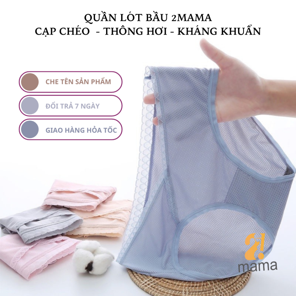 Quần lót bầu và sau sinh 2MAMA cạp chéo kháng khuẩn bigsize 9090 V88