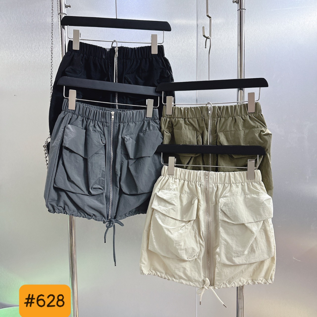 Chân váy gió ngắn 2 túi hộp khóa trước #628