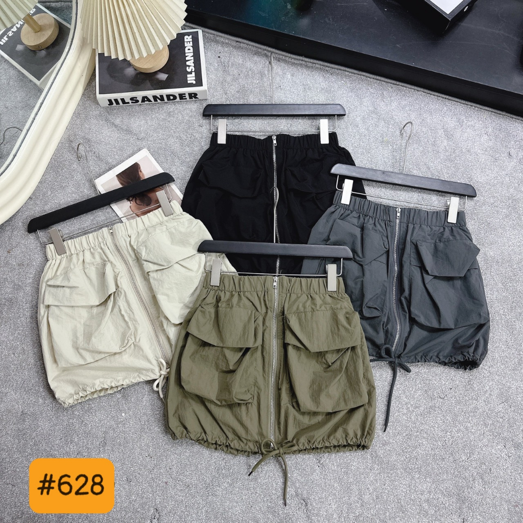 Chân váy gió ngắn 2 túi hộp khóa trước #628