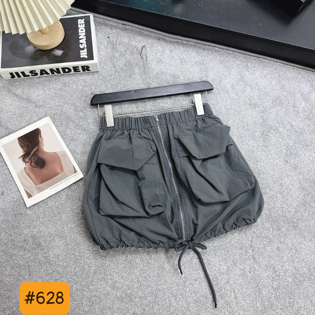 Chân váy gió ngắn 2 túi hộp khóa trước #628