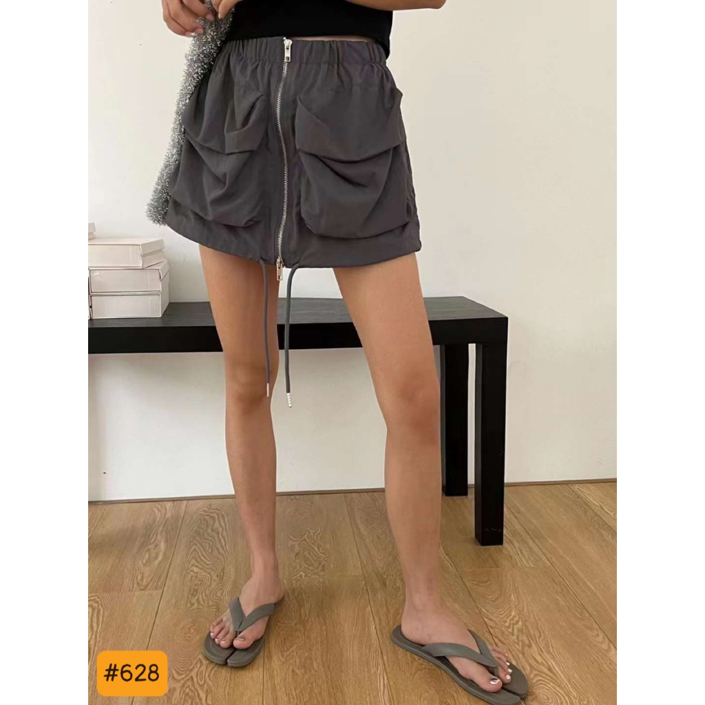 Chân váy gió ngắn 2 túi hộp khóa trước #628