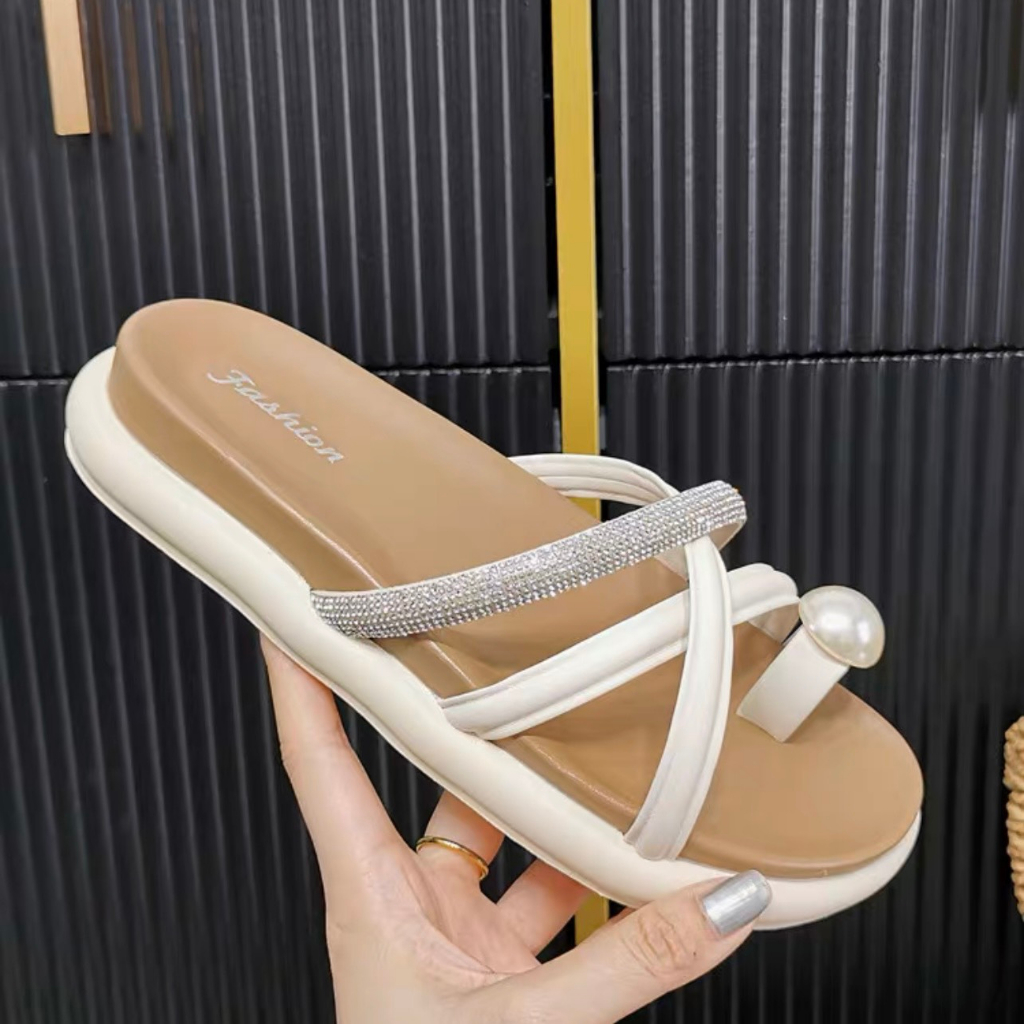 Min's Shoes - Dép Sandal Dây Da Gắn Đá Cao Cấp S530