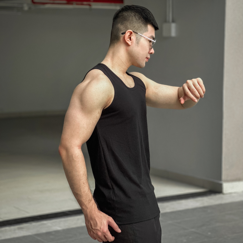 Áo ba lỗ nam thun gân co giãn BAMIHOME áo tanktop nam tập gym thoáng mát sát nách ATT05