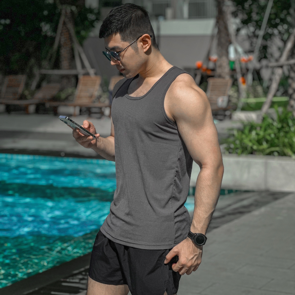 Áo ba lỗ nam thun gân co giãn BAMIHOME áo tanktop nam tập gym thoáng mát sát nách ATT05