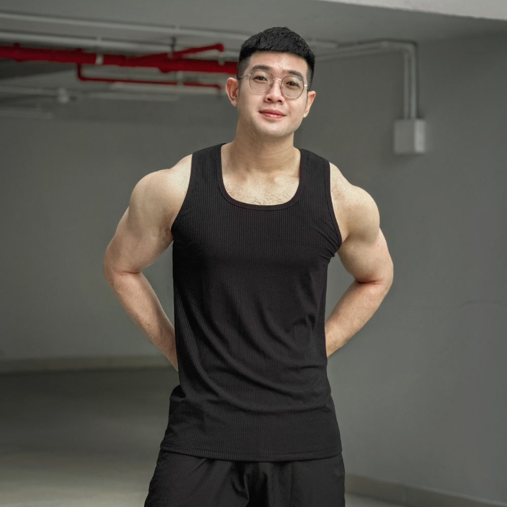 Áo ba lỗ nam thun gân co giãn BAMIHOME áo tanktop nam tập gym thoáng mát sát nách ATT05