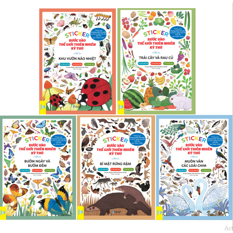 Sách - Combo 5 cuốn Sticker Bước Vào Thiên Nhiên Kỳ Thú Tập 2 - ndbooks