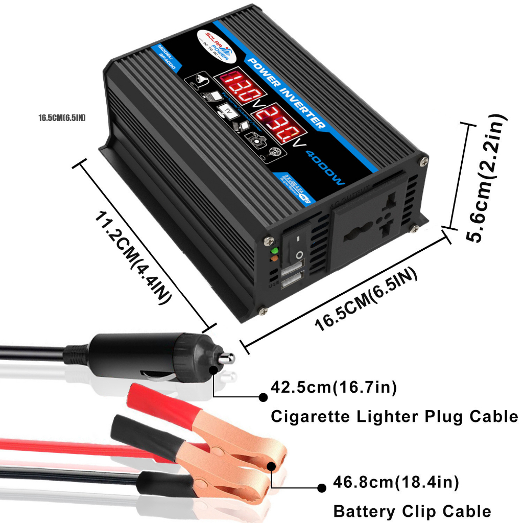 Biến điện 12v ra 220v 4000w,inverter 12v to 220v xe ô tô,bộ kích điện 12v lên 220v sin chuẩn