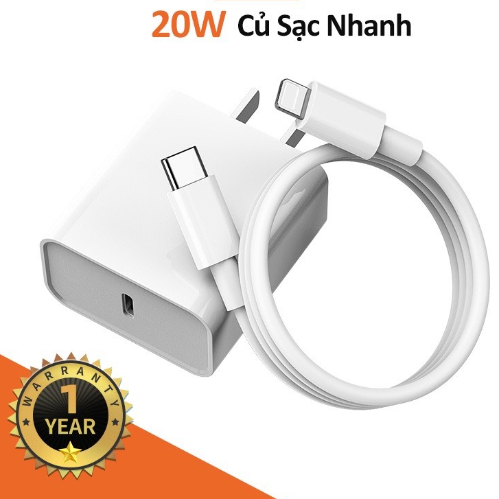 Sạc nhanh (Củ PD 20W+Cáp Type-C ) cho điện thoại - LC DESIGN