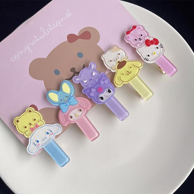 ⚡SANRIO/ Kuromi Kẹp Tóc Bằng Acrylic Họa Tiết Hoạt Hình Đáng Yêu