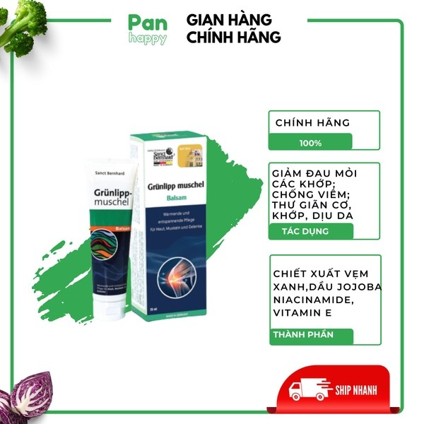 Kem bôi khớp Green lipped chiết xuất từ vẹm xanh giúp giảm đau, chống viêm, tuýp 150ml-[Chính hãng Sanct Bernhard,Đức]