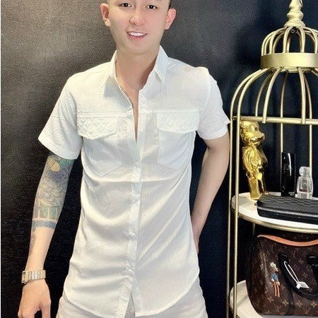 Áo sơ mi nam TAY NGẮN hàn quốc chất đũi cao cấp chống nhăn xù