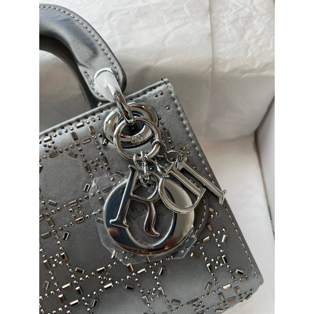 Túi Xách Nữ Chữ D Lady Đính Đá Size 20cm, Hàng Chuẩn Đẹp