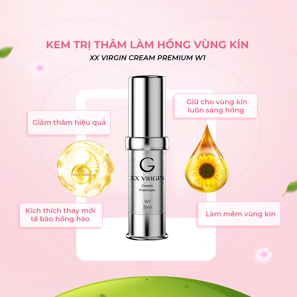Kem Làm Hồng, , Nách, Mông, Bẹn, Nhũ Hoa, Bikini XXVirgin - Gcell 5ml Hàn Quốc.