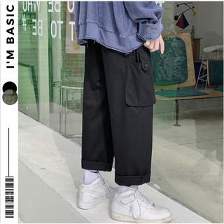 Quần Cargo Pants Ống Rộng Dáng Xuông Rộng Cạp Chun Túi Hộp Cho Nam Nữ Vải Kaki Cotton Dày Dặn QCS01