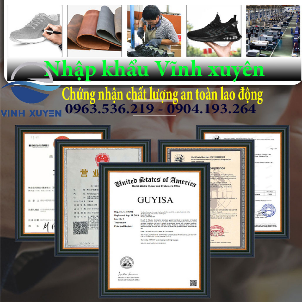 Giày bảo hộ Guyisa 1137 thời trang siêu nhẹ mũi thép chống đinh chống va đập