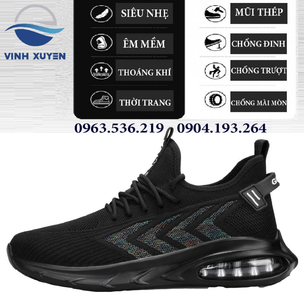 Giày bảo hộ Guyisa 1137 thời trang siêu nhẹ mũi thép chống đinh chống va đập