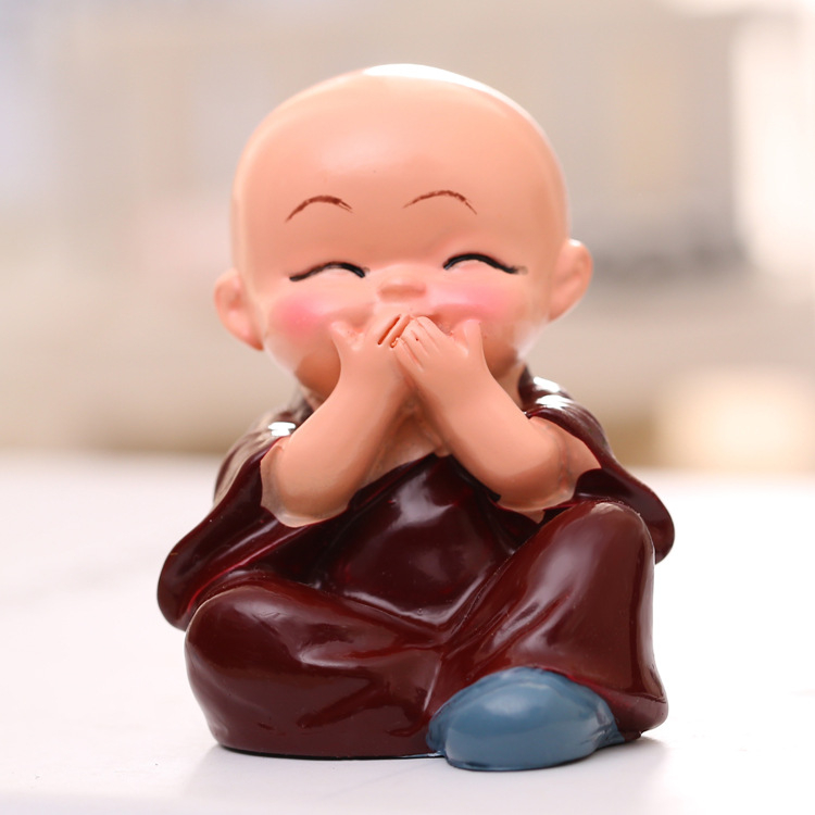 Bộ tượng 4 chú tiểu vui vẻ trưng bày nhà cửa, trang trí xe hơi, bộ tượng Tứ Không mang hàm ý về phong cách sống tốt đẹp
