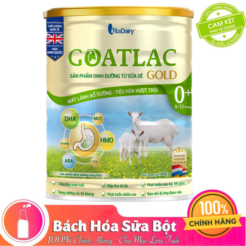 Sữa Dê GOATLAC Gold_800g - (0+, 1+, 2+, BA)