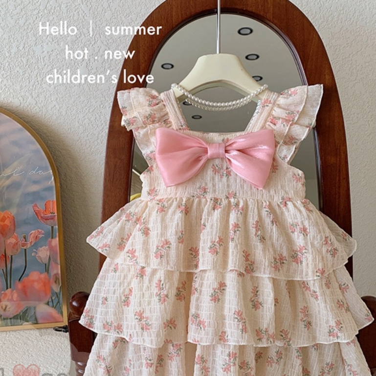 Váy xinh cho bé gái.Nơ 3 Tầng Công Chúa Cho Bé gái từ 8 đến 19ki