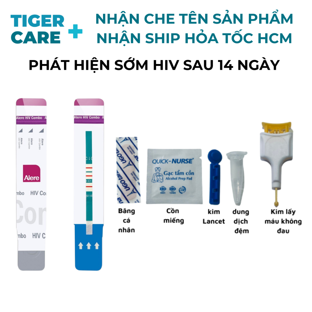 Test nhanh sớm hiv alere combo Nhật Bản 14 ngày độ chính xác cao MS 03
