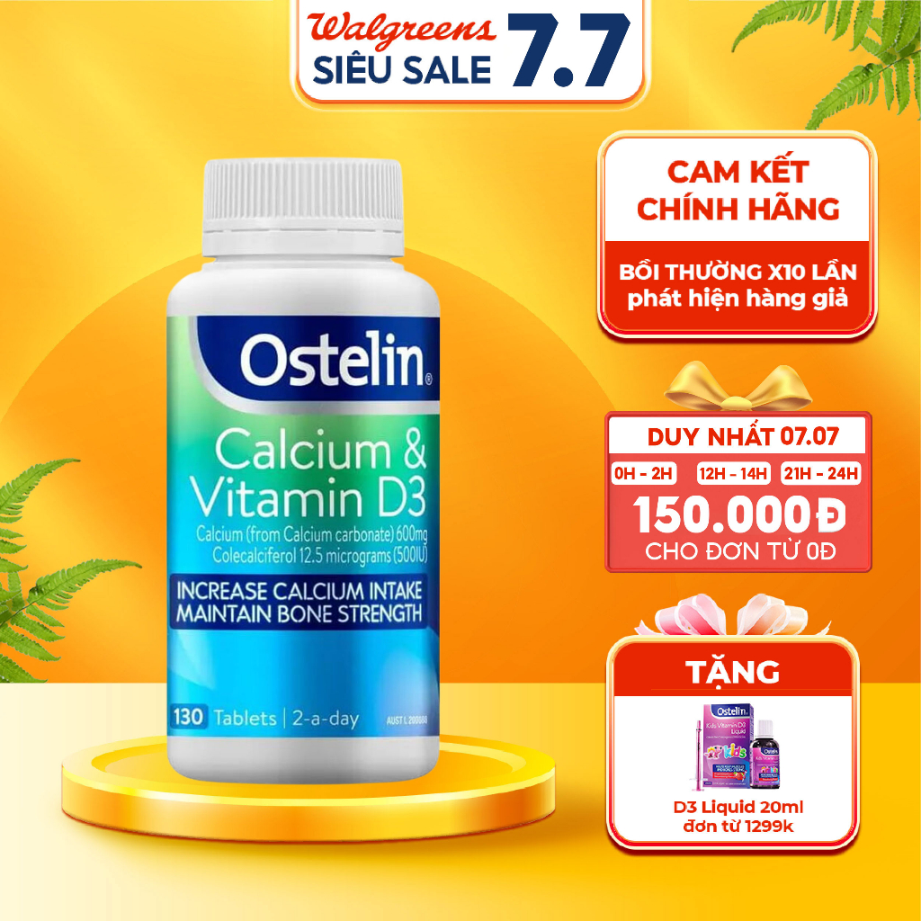 Canxi bầu ostelin bổ sung canxi và vitamin D cho bà bầu hỗ trợ phòng chống còi xương, dị tật ở thai nhi