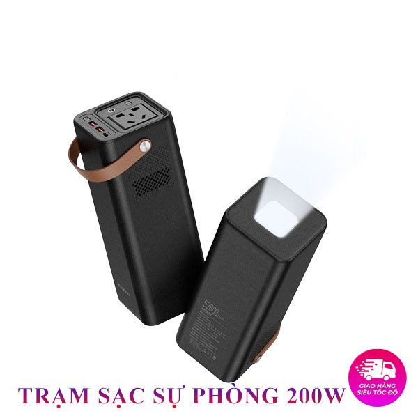 Trạm sạc dự phòng 200W YOOBAO 52800mAh tích hợp đèn pin siêu sáng phù hợp sử dụng dã ngoại, cắm trại,...