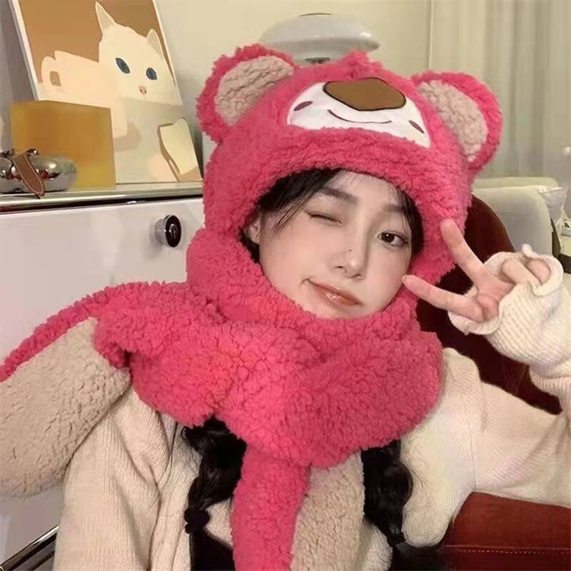 Mũ len Kuromi Sanrio kèm khăn choàng cổ và găng tay giữ ấm 3in1 Footmade