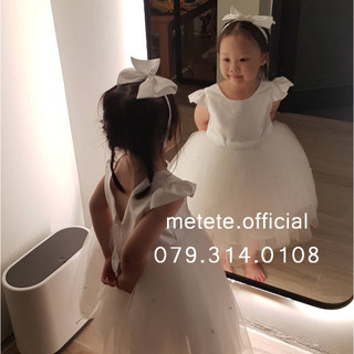 Váy đầm công chúa thiết kế cho bé gái nơ lưng đính hạt nhẹ nhàng dễ thương - Mẹ Tê Tê