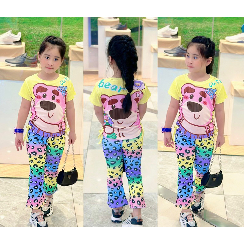 Bộ mặc nhà bé gái 3d thun gân ngắn tay dài tay size nhí đại từ 10 đến 40 kg