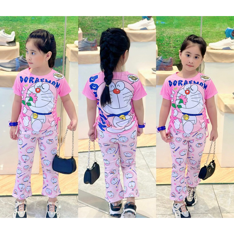 Bộ mặc nhà bé gái 3d thun gân ngắn tay dài tay size nhí đại từ 10 đến 40 kg